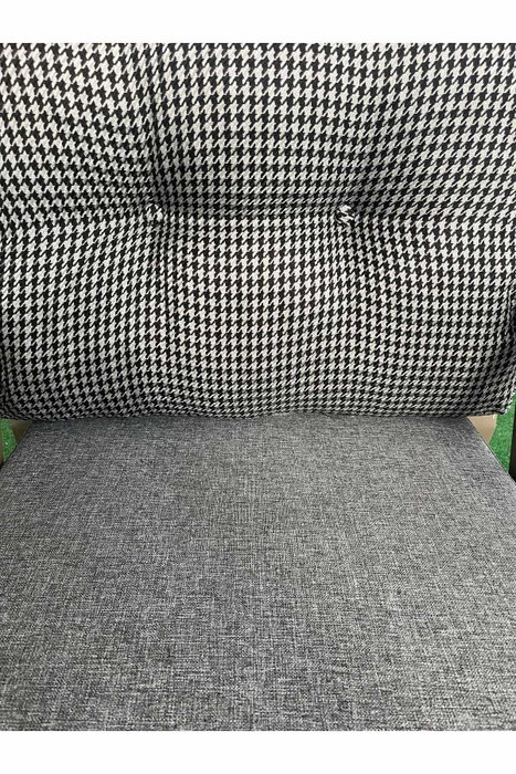 Hanah Home Nergiz 2+1+1 Dogtooth Negro, Blanco y Dorado